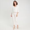 Veste courte détails noeuds blanc femme