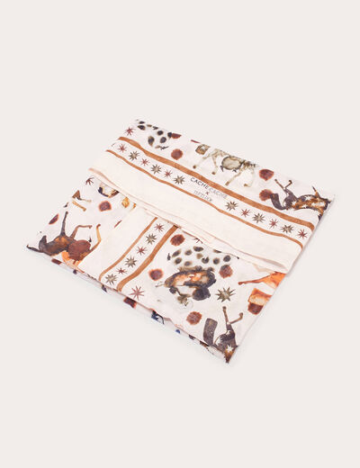 Foulard carré blanc femme