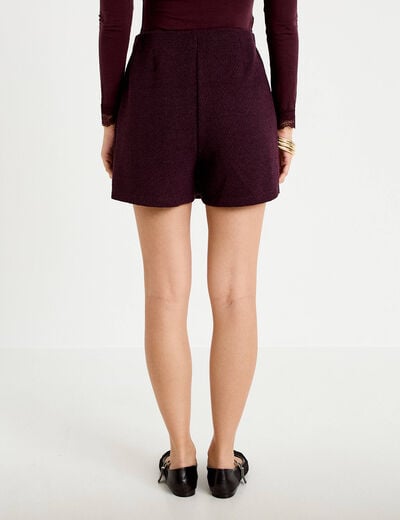 Jupe-short courte violet fonc&eacute; femme