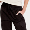 Pantalon cargo slim noir femme