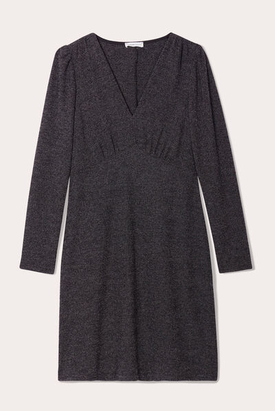 Robe pull patineuse gris foncé femme