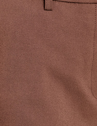 Pantalon cigarette ceinturé marron foncé femme