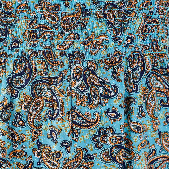 Blouse bretelles larges bleu canard femme