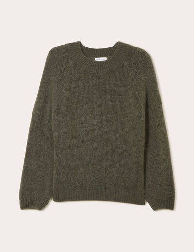 Pull manches longues vert kaki femme