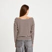 Pull col bateau manches longues blanc femme