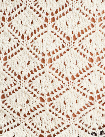 Débardeur tricot ajouré ecru femme