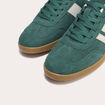 Baskets basses à lacets vert foncé femme