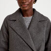 Manteau droit mi-long &agrave; manches longues gris femme