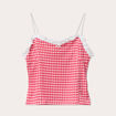Débardeur cropped bretelles rose framboise femme
