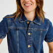 Combinaison jean flare col am&eacute;ricain denim stone femme