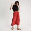 Jupe longue évasée fluide vieux rose femme