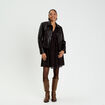 Robe en voile col V noir femme
