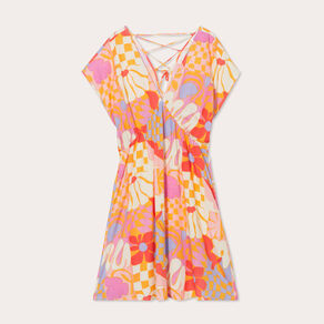 robe evasee dos lacage orange femme Robe évasée dos laçage orange femme