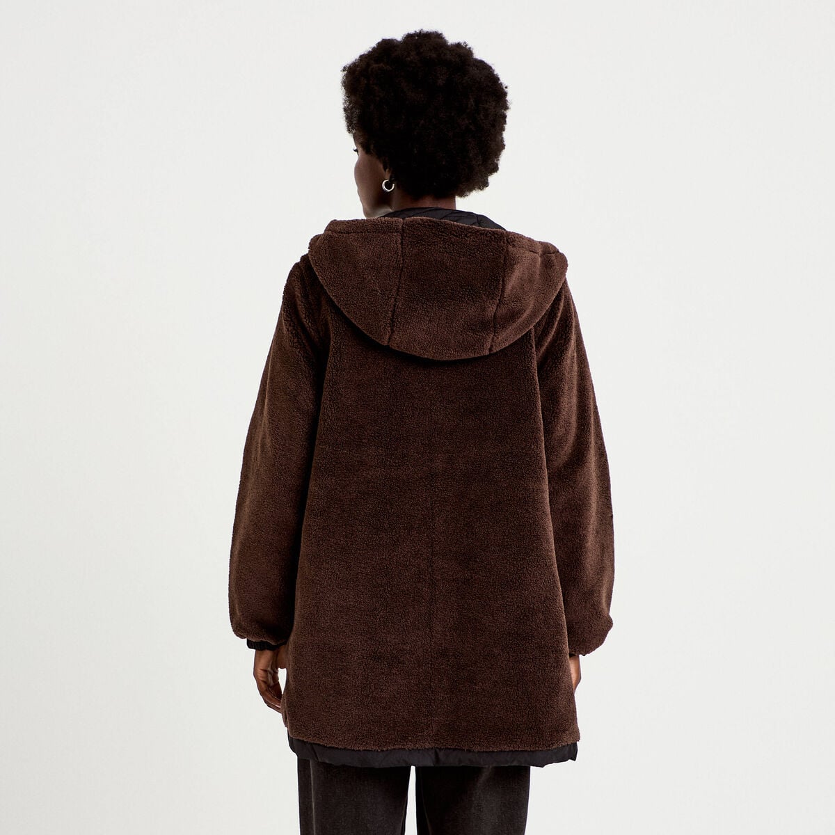 Parka r&eacute;versible effet polaire noir femme