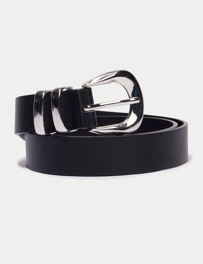 Ceinture fine noir femme