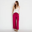 Pantalon large fluide rouge femme