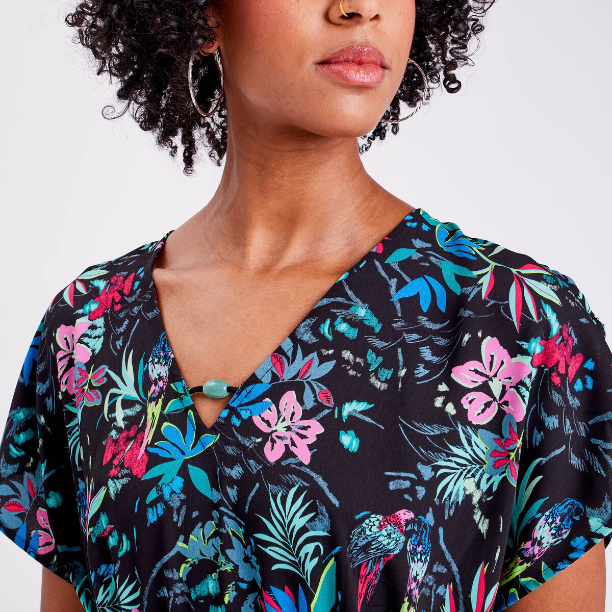 Robe longue &agrave; manches courtes noir femme