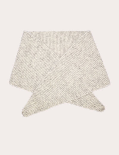 Écharpe tricotée gris clair femme