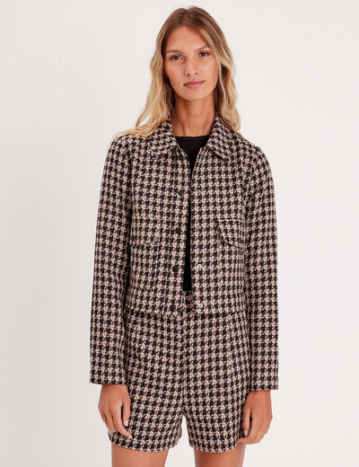 Veste droite courte noir femme