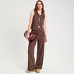 Veston sans manches marron chocolat femme