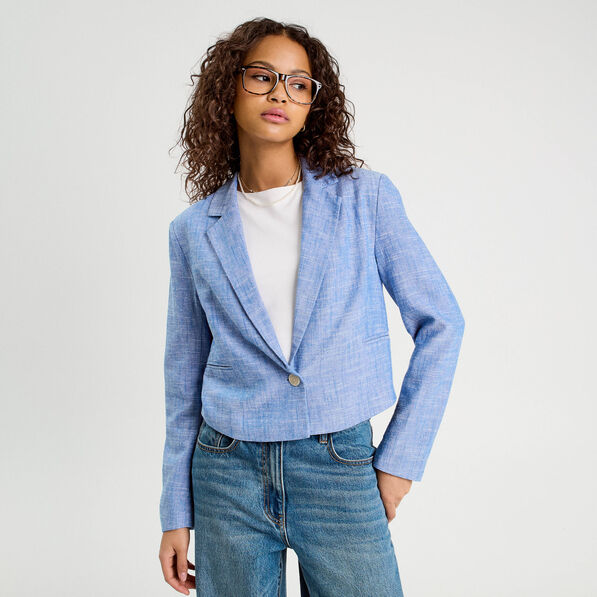 veste esprit blazer bleu gris femme Veste esprit blazer bleu gris femme