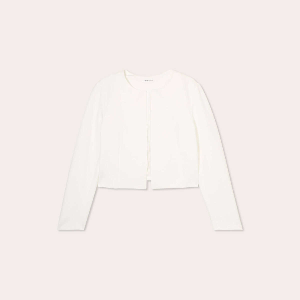 Veste courte cintr&eacute;e ecru femme