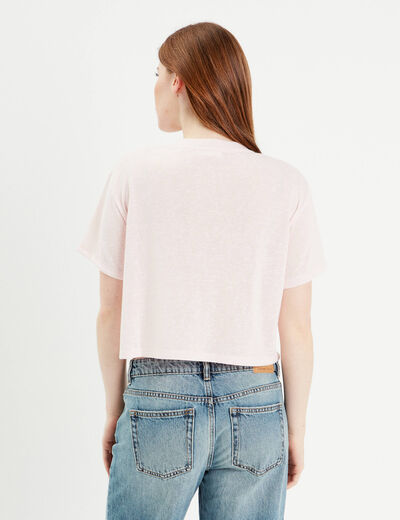T-shirt manches courtes rose femme