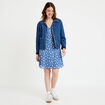 Robe ajust&eacute;e courte d&eacute;collet&eacute; dentelle bleu femme