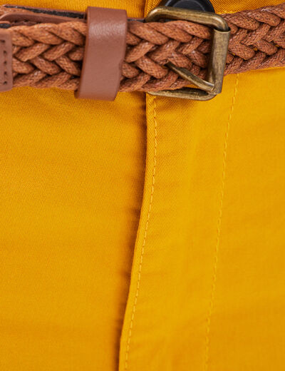 Pantalon chino 7/8ème jaune femme