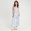 Robe longue évasée bleu roi femme