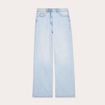Jean wide leg taille haute Petite denim bleach femme