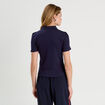 Polo manches courtes zippé bleu marine femme