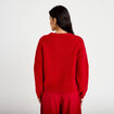 Pull ample col rond manches longues rouge femme