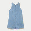 Robe courte &eacute;vas&eacute;e en jean sans manches bleu femme