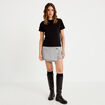 T-shirt col rond manches courtes noir femme