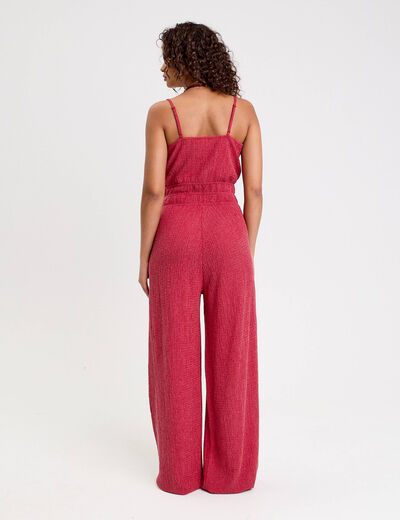 Combinaison large stretch rouge foncé femme