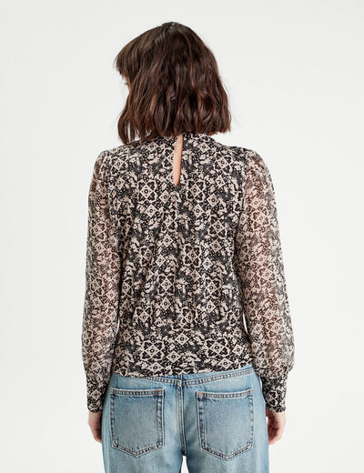 Blouse manches longues noir femme