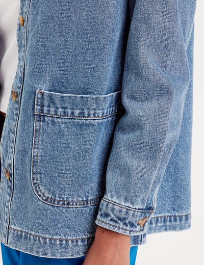 Surchemise en jean denim double stone femme