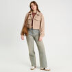 T-shirt cropped marron cognac femme
