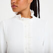 Chemise col montant manches longues ecru femme