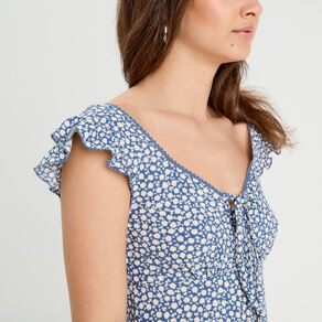 Robe trapèze sans manches bleu gris femme