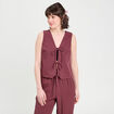 Gilet sans manches prune femme