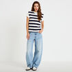 Jean barrel taille haute denim triple stone femme