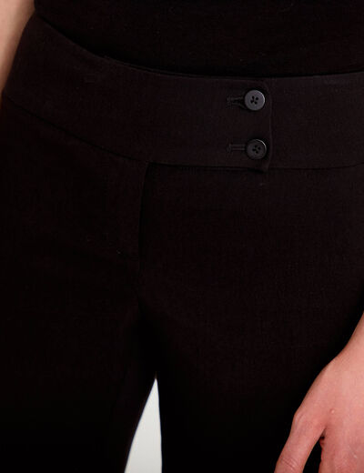 Pantalon bootcut taille basse noir femme
