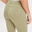 Jeans slim 5 poches vert kaki femme