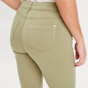 jeans slim 5 poches vert kaki femme Jeans slim 5 poches vert kaki femme