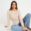 Pull manches longues brillant ivoire femme