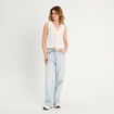 Blouse volants sans manches ecru femme