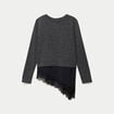 Pull manches longues gris fonc&eacute; femme