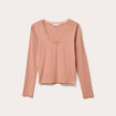 T-shirt manches longues côtelé vieux rose femme